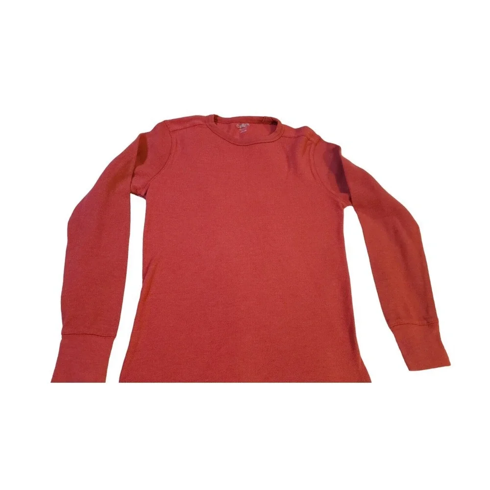 Carbon Thermal Shirt Mens Size M Solid Red Long Sleeve Cotton Trendy Warm Layers